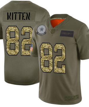 Mens Dallas Cowboys 82 Jason Witten 2019 OliveCamo Salute To Service Limited Stitched NFL Jersey 1 1
