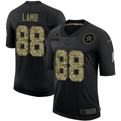 CeeDee Lamb Black Camo Stitched Jersey, Men's Dallas Cowboys 88 NFL Limted Jersey