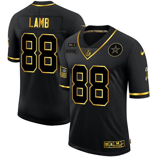 CeeDee Lamb BlackGold Stitched Jersey, Men's Dallas Cowboys 88 NFL Limited Jersey