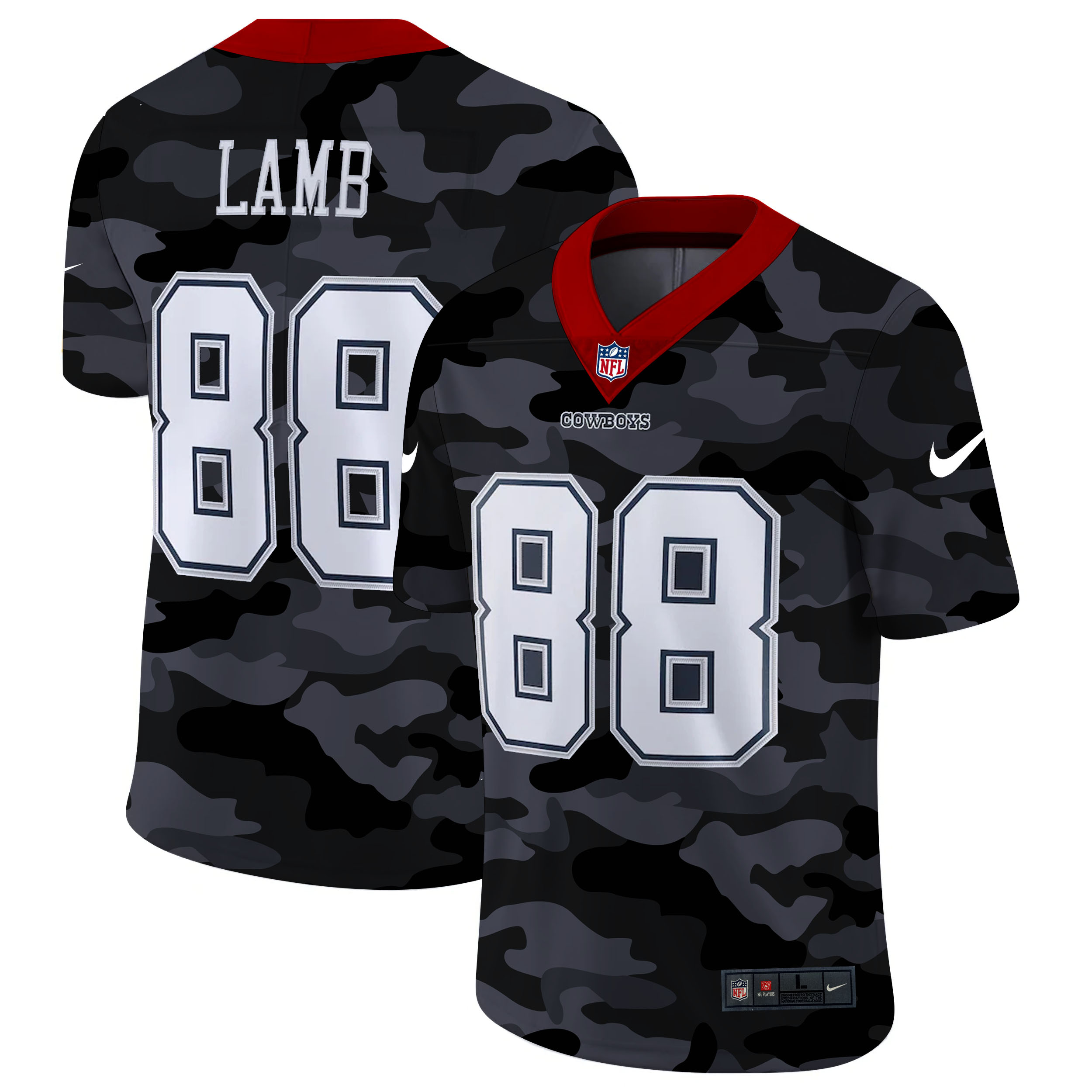 CeeDee Lamb Camo Stitched Jersey, Men's Dallas Cowboys 88 NFL Limited Jersey