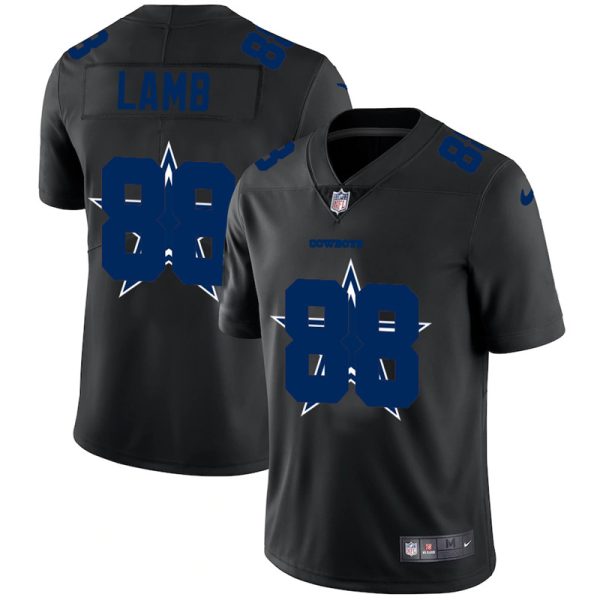 Mens Dallas Cowboys 88 CeeDee Lamb Black Shadow Logo Limited Stitched NFL Jersey 1 1