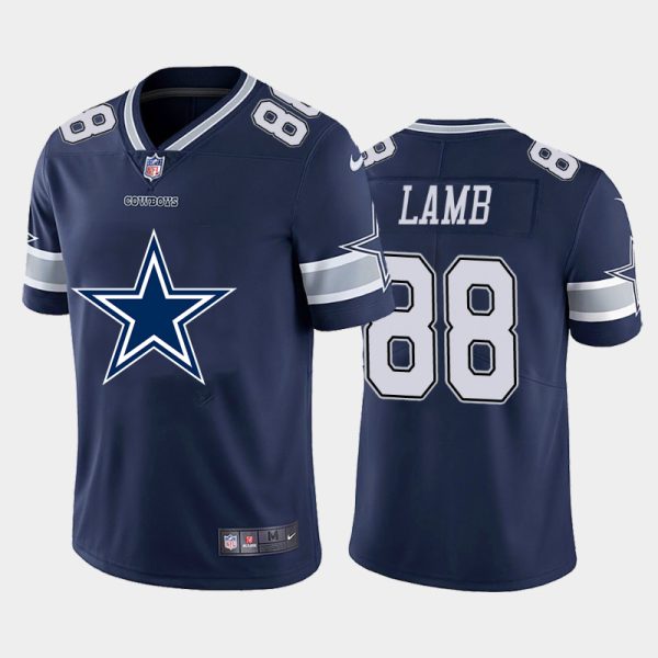Mens Dallas Cowboys 88 CeeDee Lamb Navy 2020 Team Big Logo Limited Stitched NFL Jersey 1 1