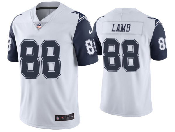 Mens Dallas Cowboys 88 CeeDee Lamb White Color Rush Stitched NFL Jersey 1 1