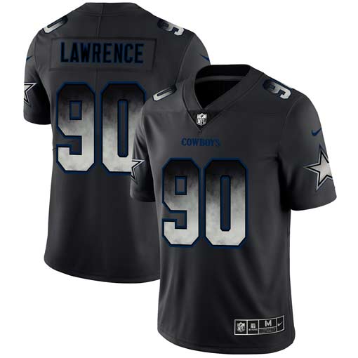 Mens Dallas Cowboys 90 Demarcus Lawrence Black 2019 Smoke Fashion Limited Stitched NFL Jersey 1 1