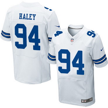 Mens Dallas Cowboys 94 Charles Haley White Retired Player NFL Nike Elite Jersey 1 1