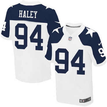 Mens Dallas Cowboys 94 Charles Haley White Thanksgiving Retired Player NFL Nike Elite Jersey 1 1