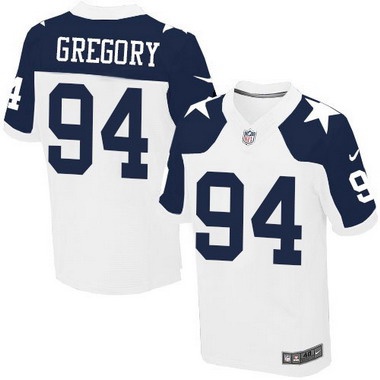 Mens Dallas Cowboys 94 Randy Gregory White Thanksgiving Alternate NFL Nike Elite Jersey 1 1