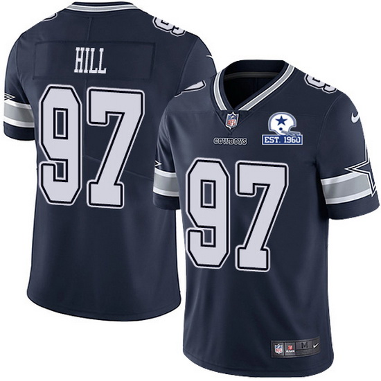 Trysten Hill #97 Dallas Cowboys Navy With Est 1960 NFL Limited Jerseys