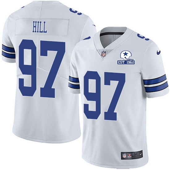 Trysten Hill #97 Dallas Cowboys White With Est 1960 Patch Limited Jerseys