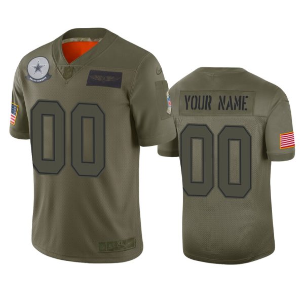 Mens Dallas Cowboys Customized 2019 Camo Salute To Service NFL Stitched Limited Jersey 1 1