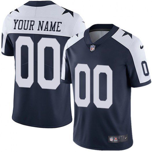 Customized Blue Team Color Stitched Jersey, Men's Dallas Cowboys NFL Limited Jersey
