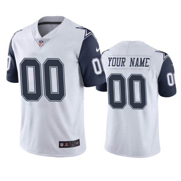 Mens Dallas Cowboys Customized White Team Color Vapor Untouchable Limited Stitched NFL Jersey 1 1