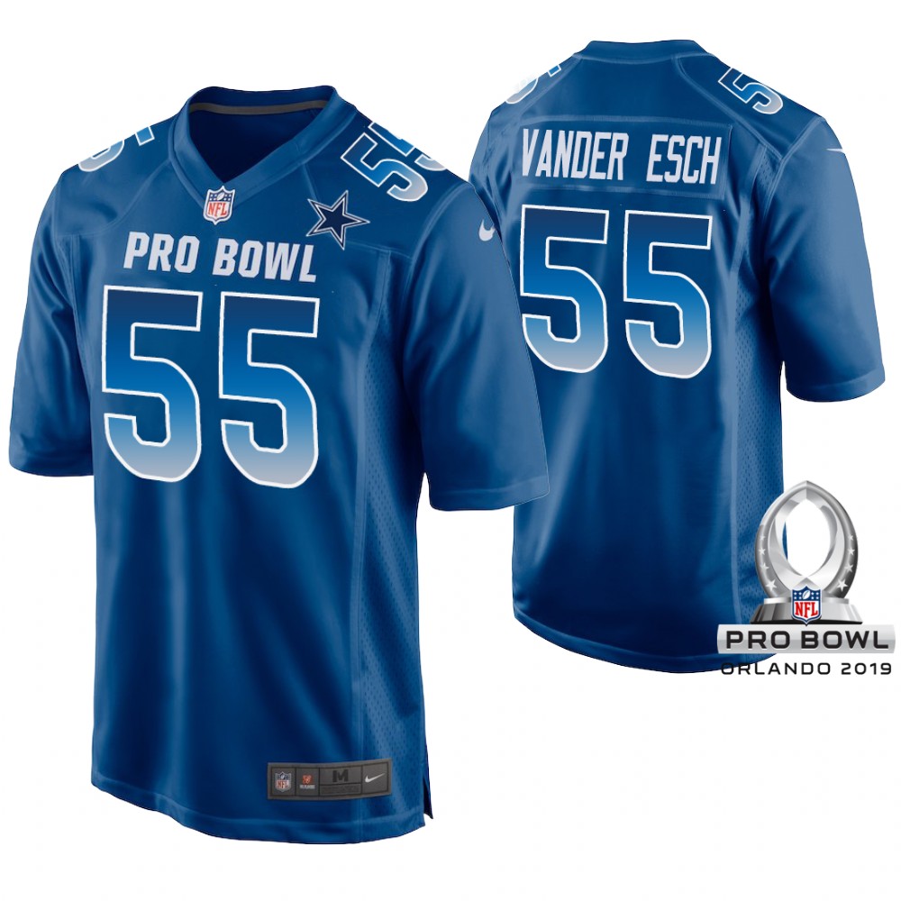 Mens NFC Dallas Cowboys 55 Leighton Vander Esch Royal 2019 Pro Bowl NFL Game Jersey 1 1