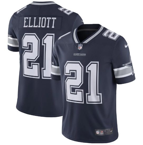 Mens Nike Dallas Cowboys 21 Ezekiel Elliott Navy Blue Team Color Stitched NFL Vapor Untouchable Limited Jersey 1 1