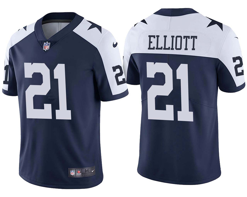 Nike Ezekiel Elliott Dallas Cowboys #21 Navy Blue NFL Limited Jerseys