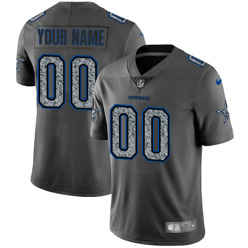 Custom Name Gray Static Jersey, Men's Dallas Cowboys NFL Limited Jersey