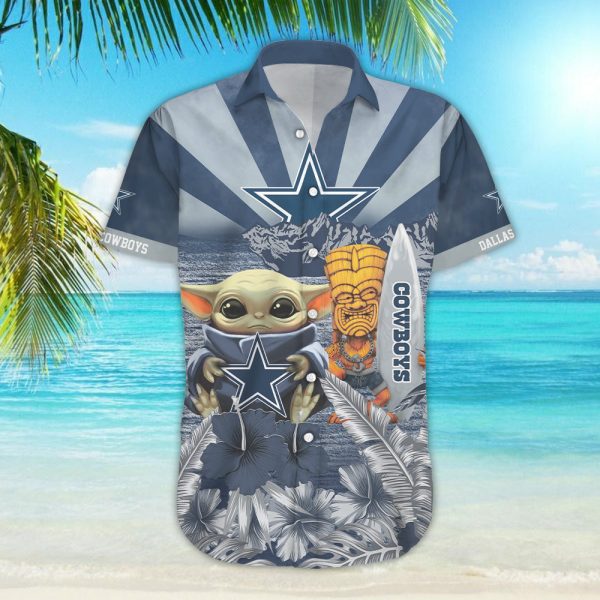 NFL Dallas Cowboys Hawaiian Shirt Baby Yoda Style Summer 2934 2