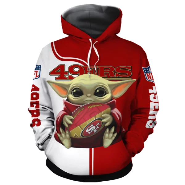 NFL San Francisco 49ers Baby Yoda Star Wars Hoodie