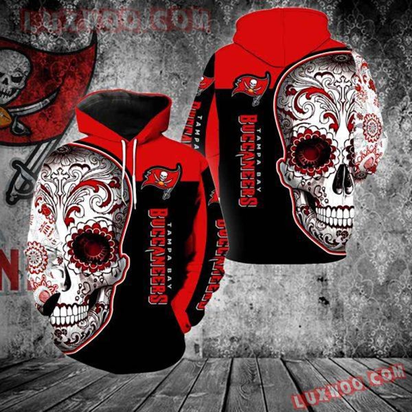 Nfl Tampa Bay Buccaneers Skull 3d Hoodie