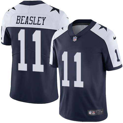 Nike Dallas Cowboys 11 Cole Beasley Navy Blue Thanksgiving Mens Stitched NFL Vapor Untouchable Limited Throwback Jersey 1 1