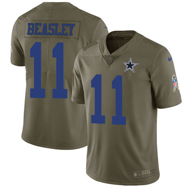 Cole Beasley Olive Men's Stitched Jersey, Dallas Cowboys 11 NFL Limited Jersey