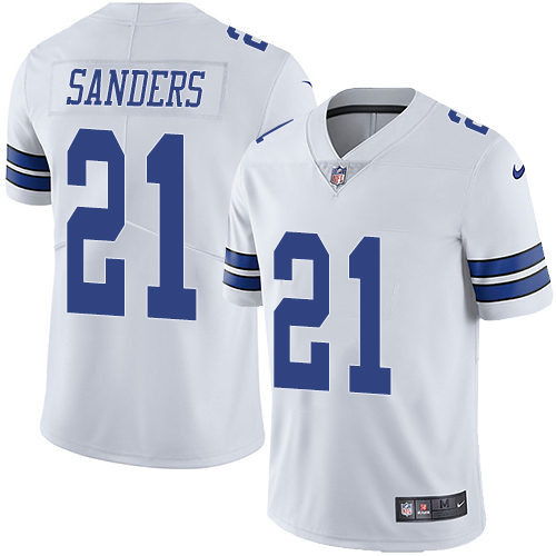 Deion Sanders White Stitched Jersey, Men's Dallas Cowboys 21 NFL Limited Jersey