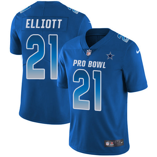 Nike Dallas Cowboys 21 Ezekiel Elliott Royal Mens Stitched NFL Limited NFC 2019 Pro Bowl Jersey 1 1
