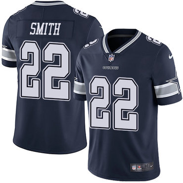 Nike Dallas Cowboys 22 Emmitt Smith Navy Blue Team Color Mens Stitched NFL Vapor Untouchable Limited Jersey 1 1