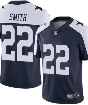Nike Dallas Cowboys 22 Emmitt Smith Navy Blue Thanksgiving Mens Stitched NFL Vapor Untouchable Limited Throwback Jersey 1 1
