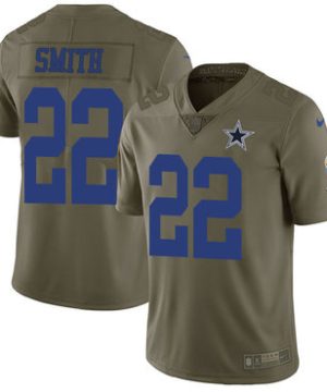 Nike Dallas Cowboys 22 Emmitt Smith Olive Mens Stitched NFL Limited 2017 Salute To Service Jersey 1 1