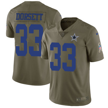 Nike Dallas Cowboys 33 Tony Dorsett Olive Mens Stitched NFL Limited 2017 Salute To Service Jersey 1 1