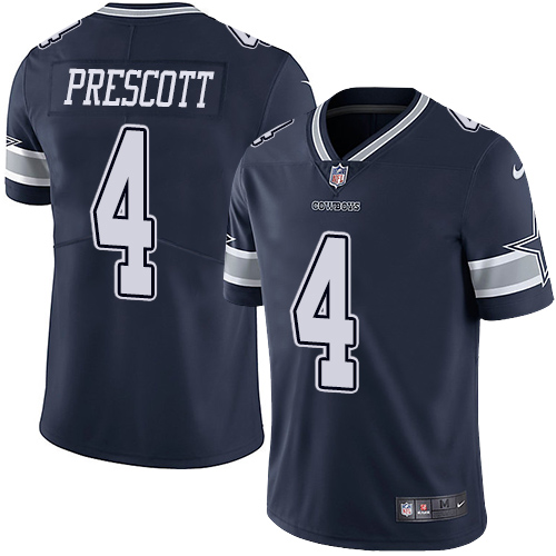 Nike Dallas Cowboys 4 Dak Prescott Navy Blue Team Color Mens Stitched NFL Vapor Untouchable Limited Jersey 1 1