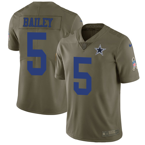 Dan Bailey Olive Men's Stitched Jersey, Dallas Cowboys 5 NFL Limited Jersey