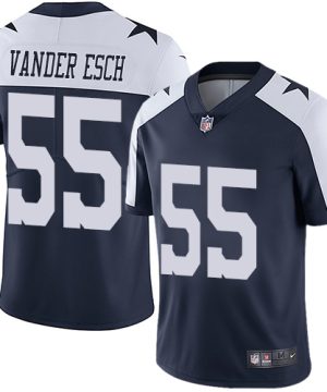 Nike Dallas Cowboys 55 Leighton Vander Esch Navy Blue Thanksgiving Mens Stitched NFL Vapor Untouchable Limited Throwback Jersey 1 1