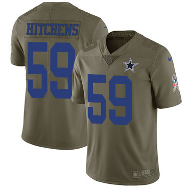 Anthony Hitchens Olive Stitched Jersey, Men's Dallas Cowboys 59 NFL Limited Jersey
