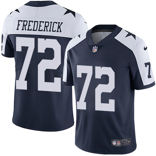 Nike Dallas Cowboys 72 Travis Frederick Navy Blue Thanksgiving Mens Stitched NFL Vapor Untouchable Limited Throwback Jersey 1 1