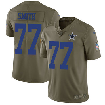 Tyron Smith Olive Stitched Jersey, Men's  Dallas Cowboys 77 NFL Limited Jersey