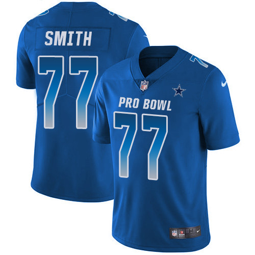 Nike Dallas Cowboys 77 Tyron Smith Royal Mens Stitched NFL Limited NFC 2019 Pro Bowl Jersey 1 1