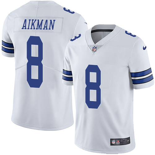 Nike Dallas Cowboys 8 Troy Aikman White Mens Stitched NFL Vapor Untouchable Limited Jersey 1 1