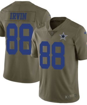 Nike Dallas Cowboys 88 Michael Irvin Olive Mens Stitched NFL Limited 2017 Salute To Service Jersey 1 1