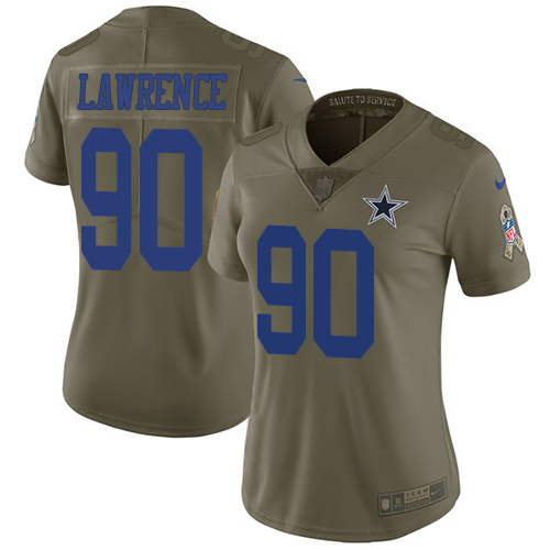 Demarcus Lawrence Dallas Cowboys #90 Olive NFL Limited Jerseys