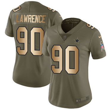 Nike Dallas Cowboys 90 Demarcus Lawrence Limited Olive Gold 2017 Salute to Service NFL Jersey 1 1
