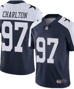 Nike Dallas Cowboys 97 Taco Charlton Navy Blue Thanksgiving Mens Stitched NFL Vapor Untouchable Limited Throwback Jersey 1 1