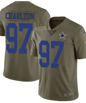 Nike Dallas Cowboys 97 Taco Charlton Olive Mens Stitched NFL Limited 2017 Salute To Service Jersey 1 1