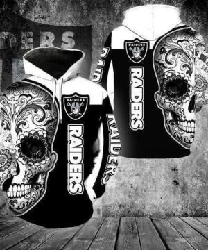 Oakland Raiders Poco Loco Skull 3D Hoodie