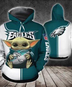 Philadelphia Eagles NFL Hoodie Eagles Baby Yoda Star Wars Hoodie American Football Hoodie Unisex Hoodie Zip Hoodie Sweatshirt T Shirt 1