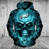 Philadelphia Eagles Neon Skull Hoodie 3D 1