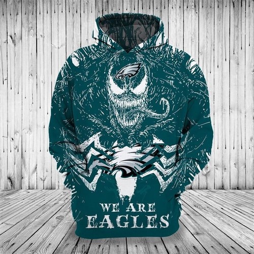 Philadelphia Eagles Venom We Are Eagles Philadelphia Hoodie 3D