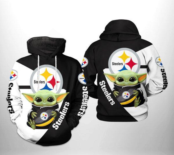 Pittsburgh Steelers Nfl Baby Yoda Team 3D Hoodie