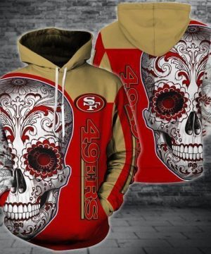 San Francisco 49Ers Sugar Skull Fan 3D Hoodie